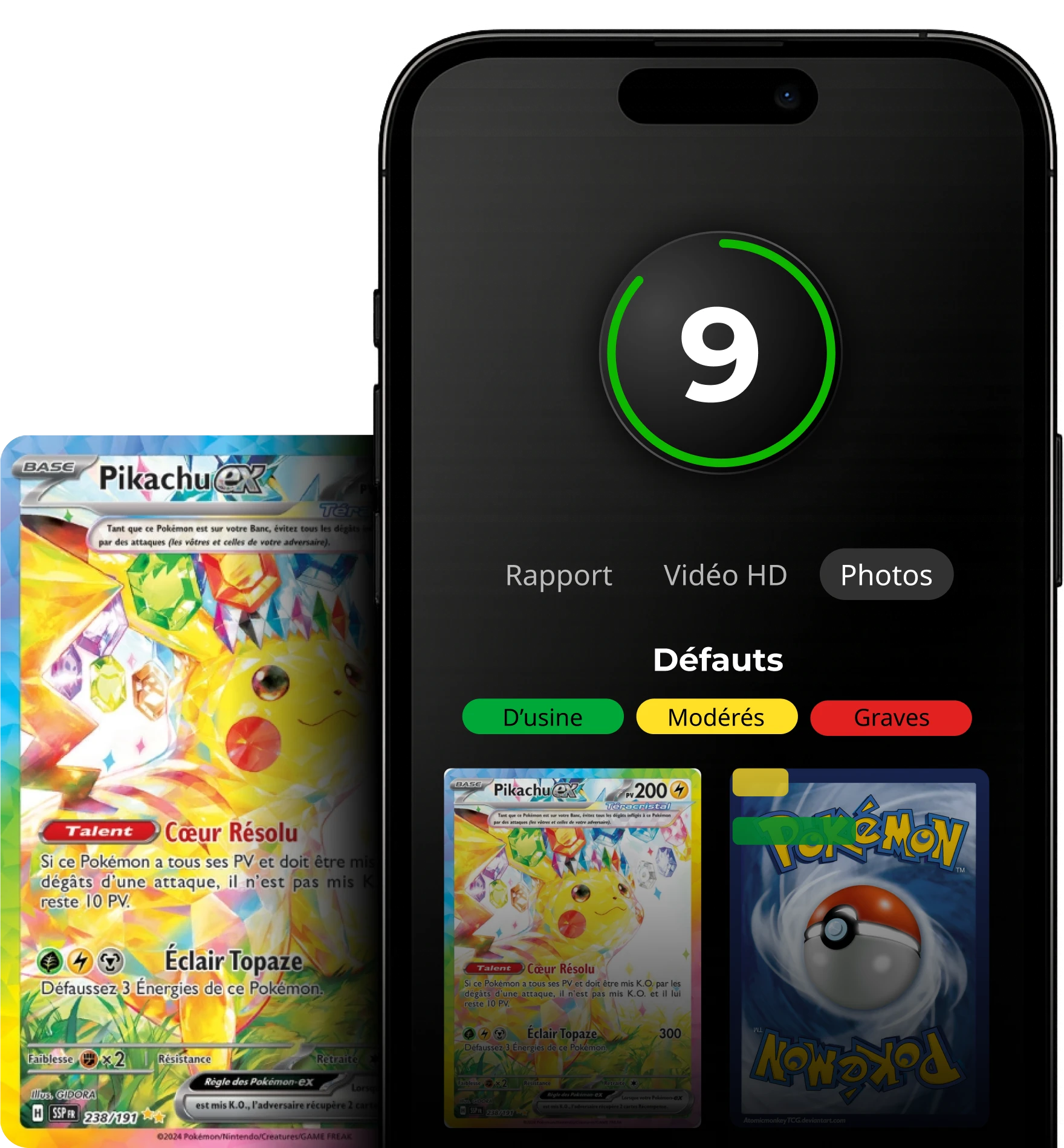 Pre-grade report of a Pokémon card on the Mint Your Card app